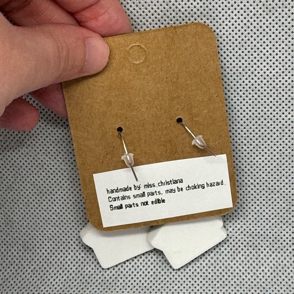 Handmade Heart Playing Card Earrings - Picture 3 of 6